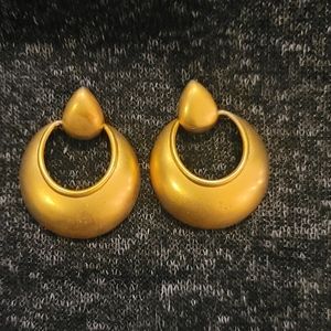 Vintage Gold Toned Door knocker earrings